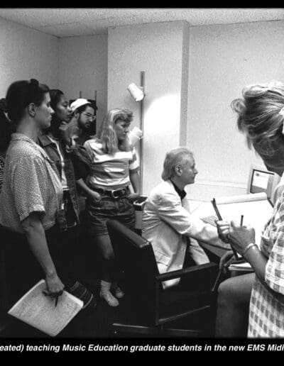 11. Scott Wyatt teaching Music Education graduate students in the new EMS Midi Studio (1985)