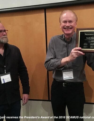 36c. SEAMUS President's Award to Wyatt at SEAMUS (2016)
