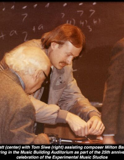 7. Wyatt with Milton Babbitt at the EMS 25th Anniv. (1983)